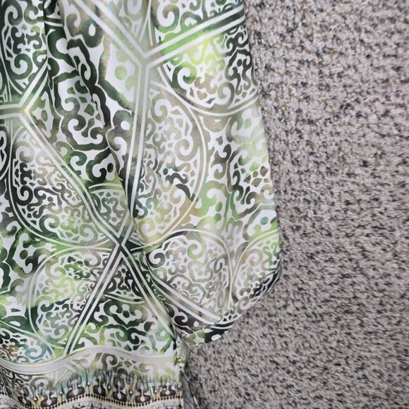 Chicos Top Womens 0 US Small Green Printed Popover Blouse 3/4 Sleeve Ladies - Picture 2 of 7